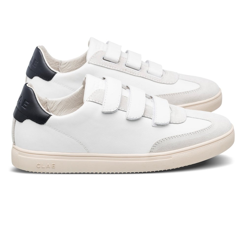 CLAE DEANE Shoes Mens USA208-J46 In Strap White Leather Black